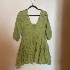 Free People Olive Green Mini Dress